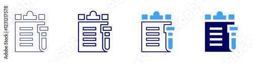 Client intake form icon in 4 different styles. Thin Line, Line, Bold, and Bold Line. Duotone style. Editable stroke