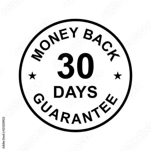 30 days money back guarantee icon vector for graphic design, logo, website, social media, mobile app, UI illustration