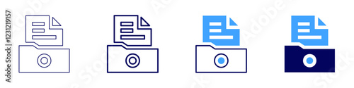 Free document storage icon in 4 different styles. Thin Line, Line, Bold, and Bold Line. Duotone style. Editable stroke