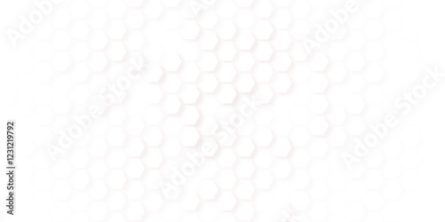 Seamless Geometric Black and White Hexagons Pattern with Honeycomb Structure. Vector Art.