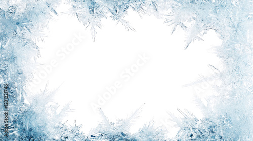 Obraz na płótnie Frozen ice crystals frame on transparent background w salonie