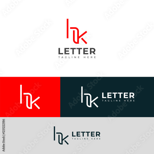 Creative HK, KH letter logo design  photo