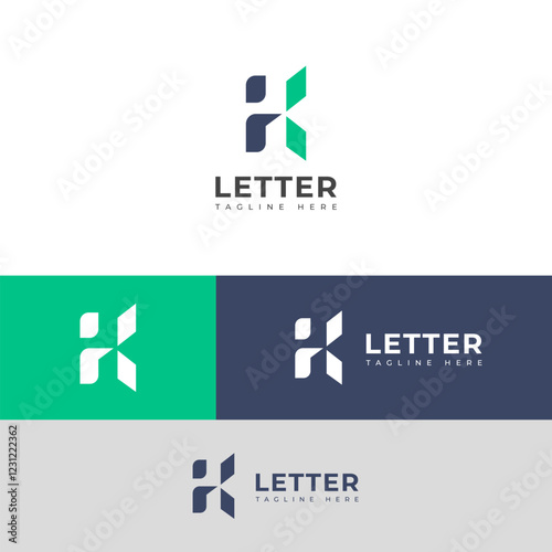 Creative HK, KH letter logo design 