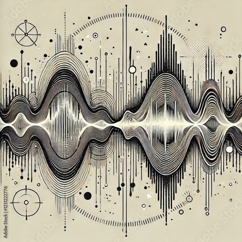 Line Art of sound waves