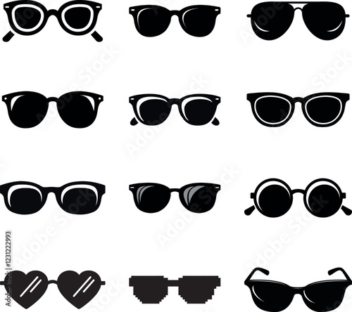 Stylish Sunglasses Collection Diverse Shades, Trendy Frames, Summer Fashion