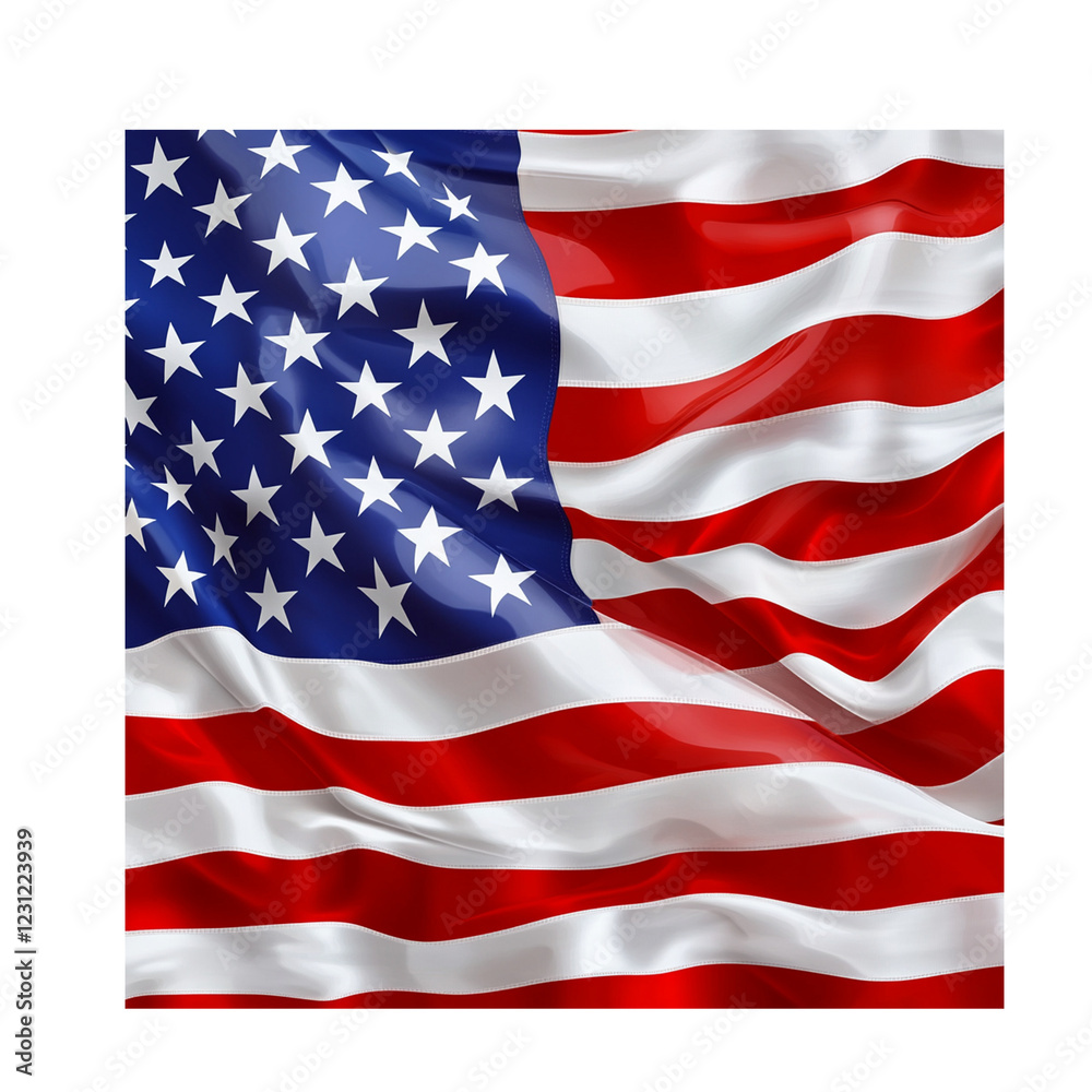 Fototapeta premium american flag isolated on white