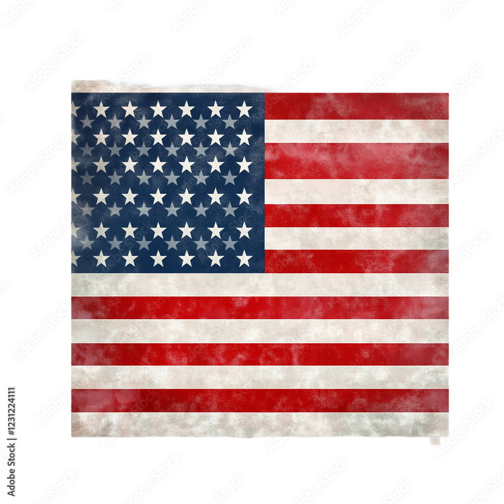 Fototapeta premium american flag on white