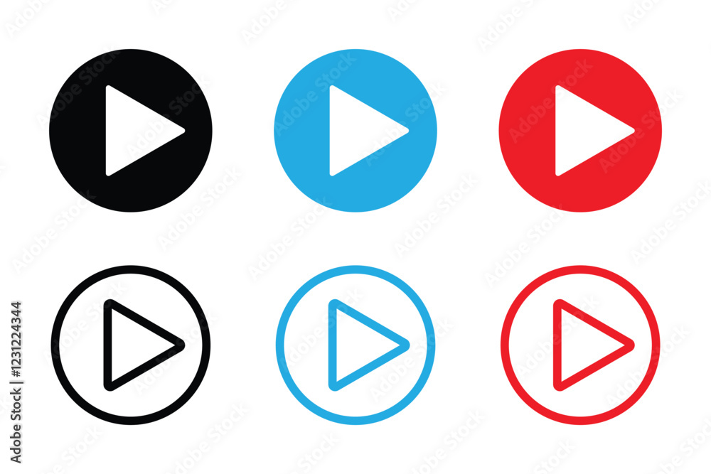 play button vector icon set. play media signs. round play button symbols. play icons for mobile app, ui, website, social media. vector illustration on transparent background play button vector icon set. play media signs. round play button symbols. play icons for mobile app, ui, website, social media. vector illustration on transparent background