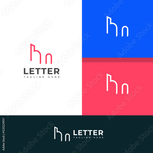 Creative HM, MH letter logo design