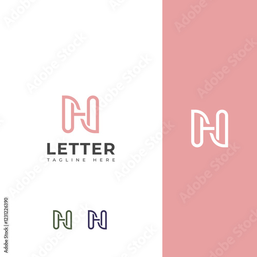 Creative HN, NH letter logo design 