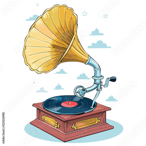 Classic gramophone Vector Illustration Design