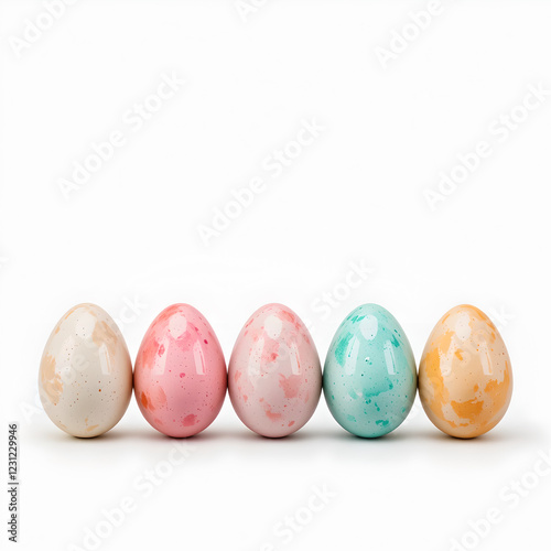 easter eggs on white