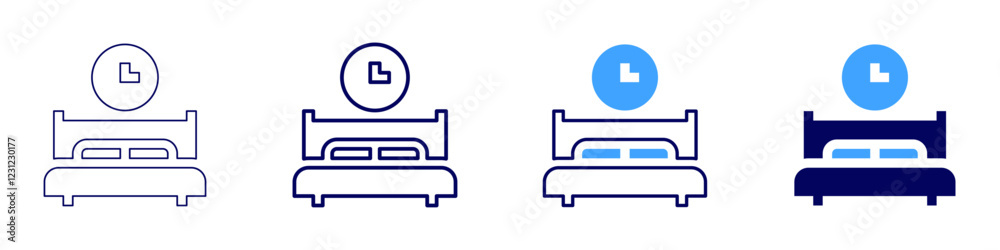 Hotel sleep icon in 4 different styles. Thin Line, Line, Bold, and Bold Line. Duotone style. Editable stroke Hotel sleep icon in 4 different styles. Thin Line, Line, Bold, and Bold Line. Duotone style. Editable stroke