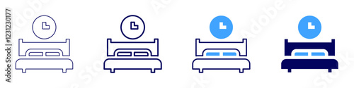 Hotel sleep icon in 4 different styles. Thin Line, Line, Bold, and Bold Line. Duotone style. Editable stroke