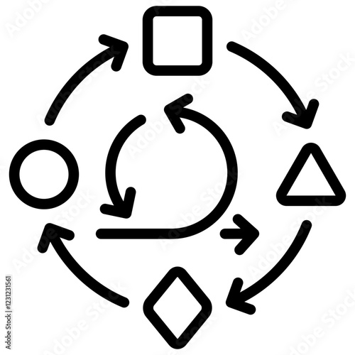 Agile Methodology Outline Icon