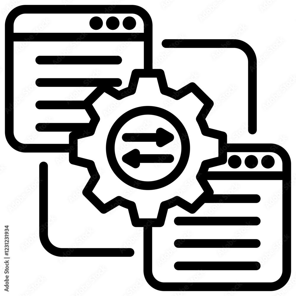 Application Programming Interface Outline Icon Application Programming Interface Outline Icon