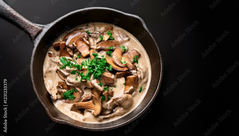 stew with vegetables and herbs. delicious beef stroganoff - veal strips stewed with porcini in sour cream sauce sprinkled stew with vegetables and herbs. delicious beef stroganoff - veal strips stewed with porcini in sour cream sauce sprinkled