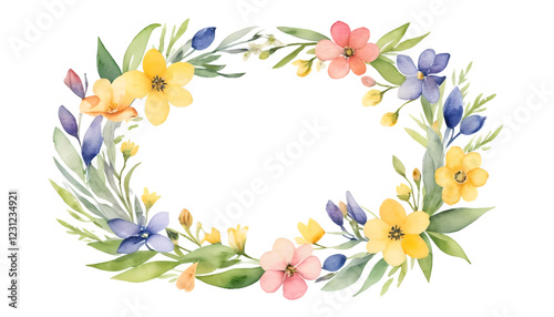 frame of colorful flowers