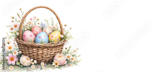 easter eggs in basket
