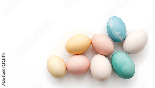 easter eggs on white background