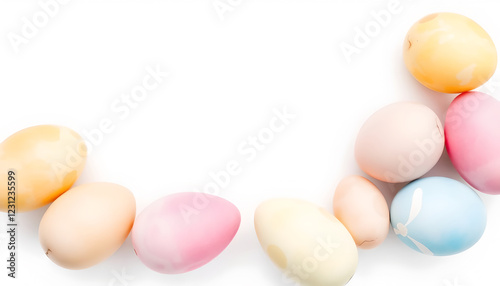 easter eggs on white