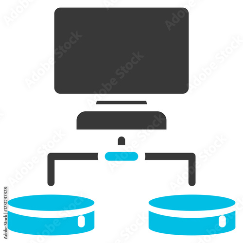 Virtualization Glyph Blue Grey Icon