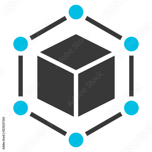 Containerization Glyph Blue Grey Icon