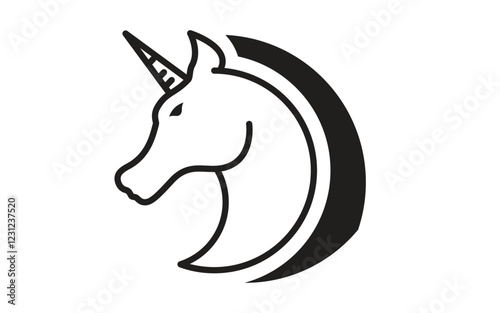 Unicorn Horse Logo icon vector illustration design template