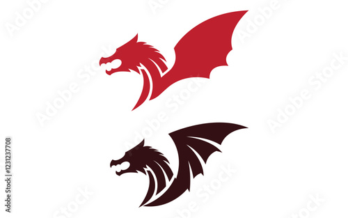 Strong Dragon vector icon illustration design