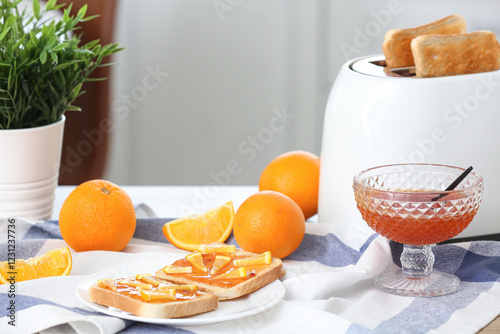 Plate with delicious orange...
