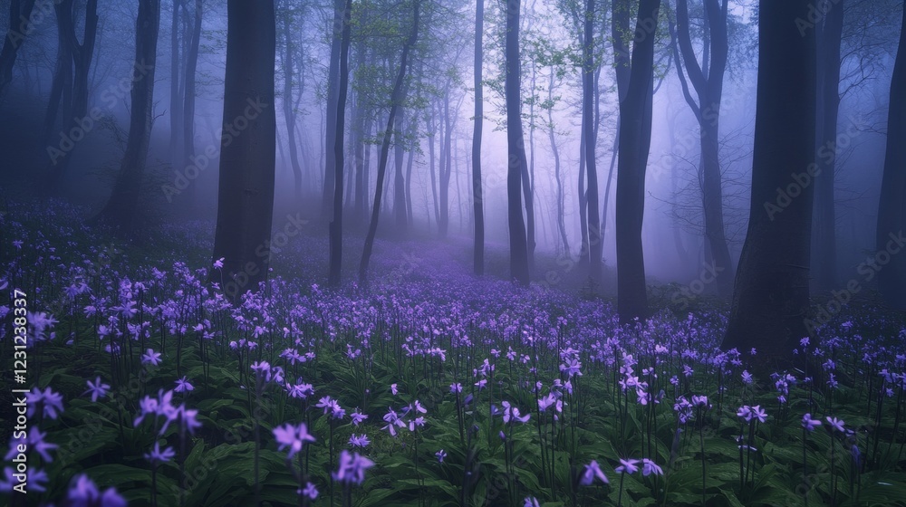 Obraz premium Enchanted Purple Forest Meadow