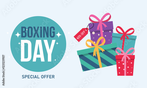 Boxing day sale background logo