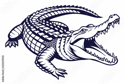 hand drawn crocodile