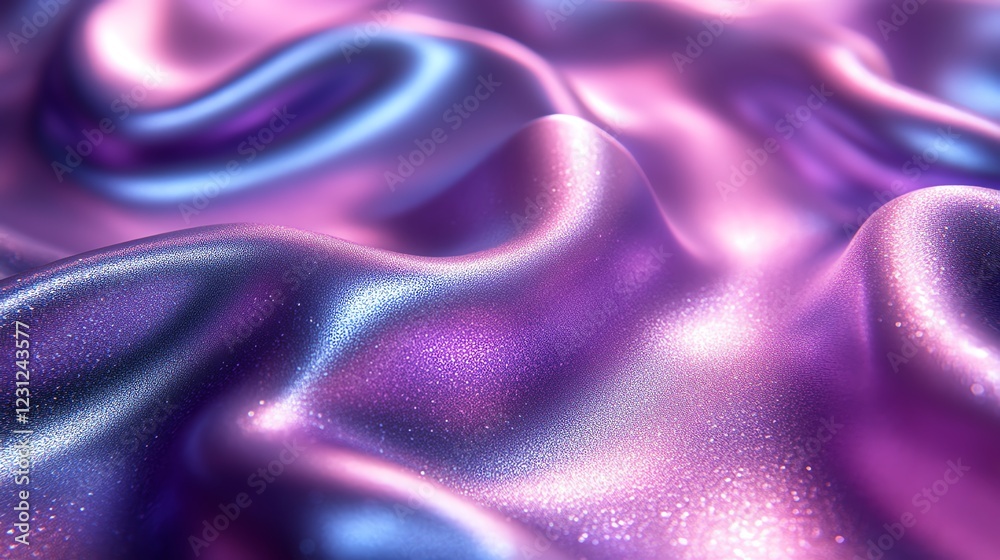 Obraz premium Holographic cyan, magenta, and yellow foil iridescent texture, featuring vibrant primary color gradients with dazzling reflective effects. Ultra HD maximum quality, a striking and bold abstract style