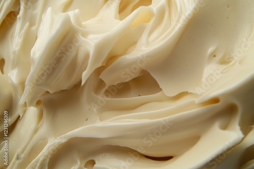 Creamy and Smooth Close-Up of Thick White Spread Texture photo