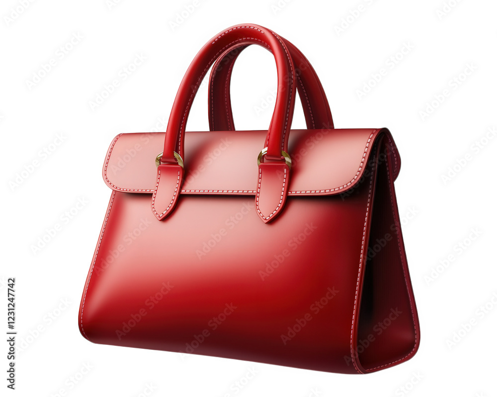 Stylish red handbag with sleek design and elegant handles, perfect for any occasion. This vibrant accessory adds pop of color to your outfit and showcases modern aesthetic Stylish red handbag with sleek design and elegant handles, perfect for any occasion. This vibrant accessory adds pop of color to your outfit and showcases modern aesthetic