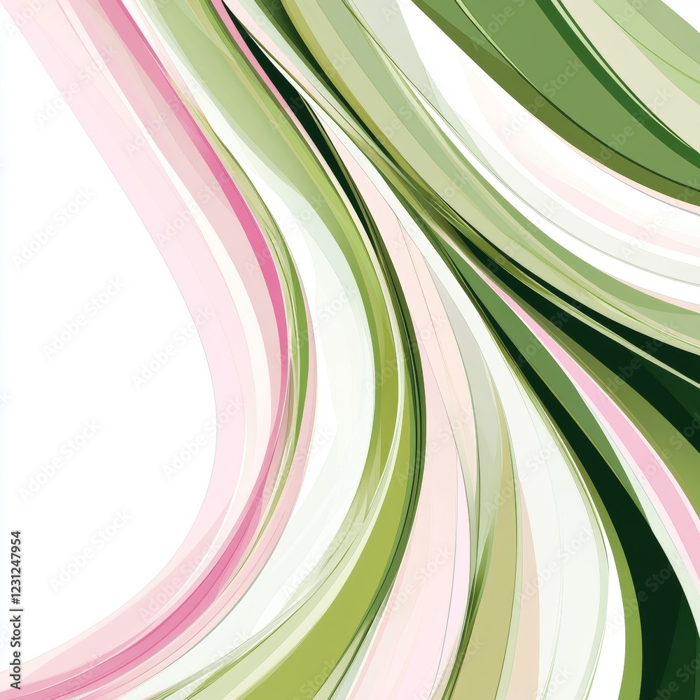 Fototapeta premium Abstract Green Pink Wave Background: Modern Design Texture