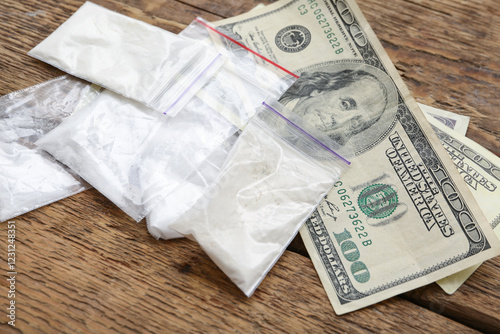 Plastic bags with drugs and...