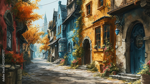 narrow street in venice italy painting