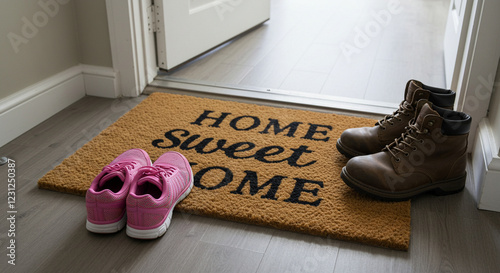 Feelings of warmth, comfort, and the welcoming nature of home are evoked by the image of a welcome mat with 