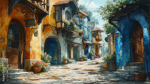 narrow street in venice italy painting