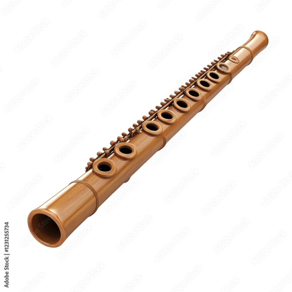 Fototapeta premium Traditional Bamboo Flute: Musical Instrument with Unique Sound
