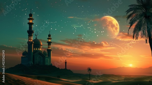 Beautiful ramadan mubarak and eid mubarak wallpaper with islamic calligraphy, crescent moon, and lanterns – festive background for ramadan and eid celebrations


 photo