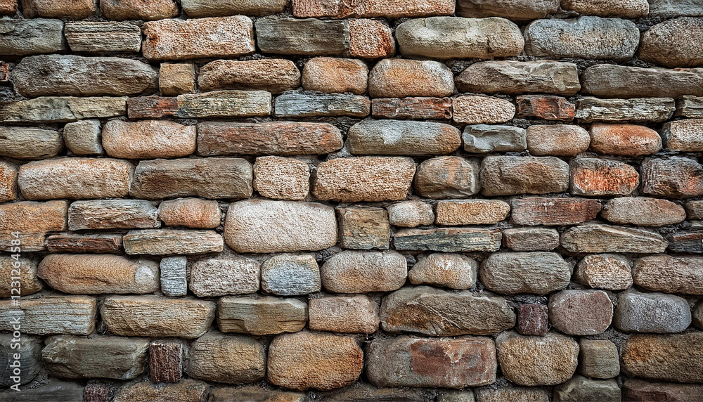 Fototapeta premium Timeless Elegance Weathered Stone and Brick Wall Design