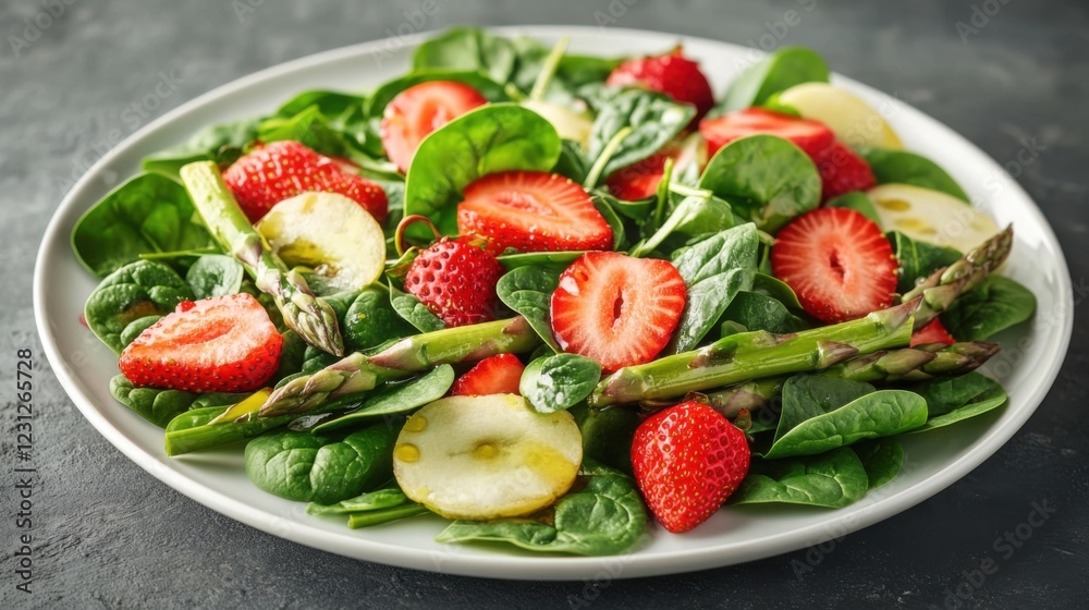 Fresh spinach and strawberry salad recipe healthy dining kitchen vibrant ingredients close-up culinary delight Fresh spinach and strawberry salad recipe healthy dining kitchen vibrant ingredients close-up culinary delight