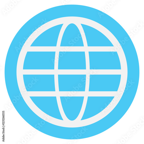 Blue internet globe mark icon vector