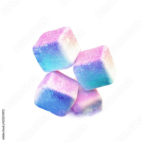 Four delicious marshmallows in digital abstract