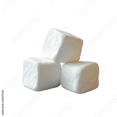Four delicious marshmallows viewed from the top