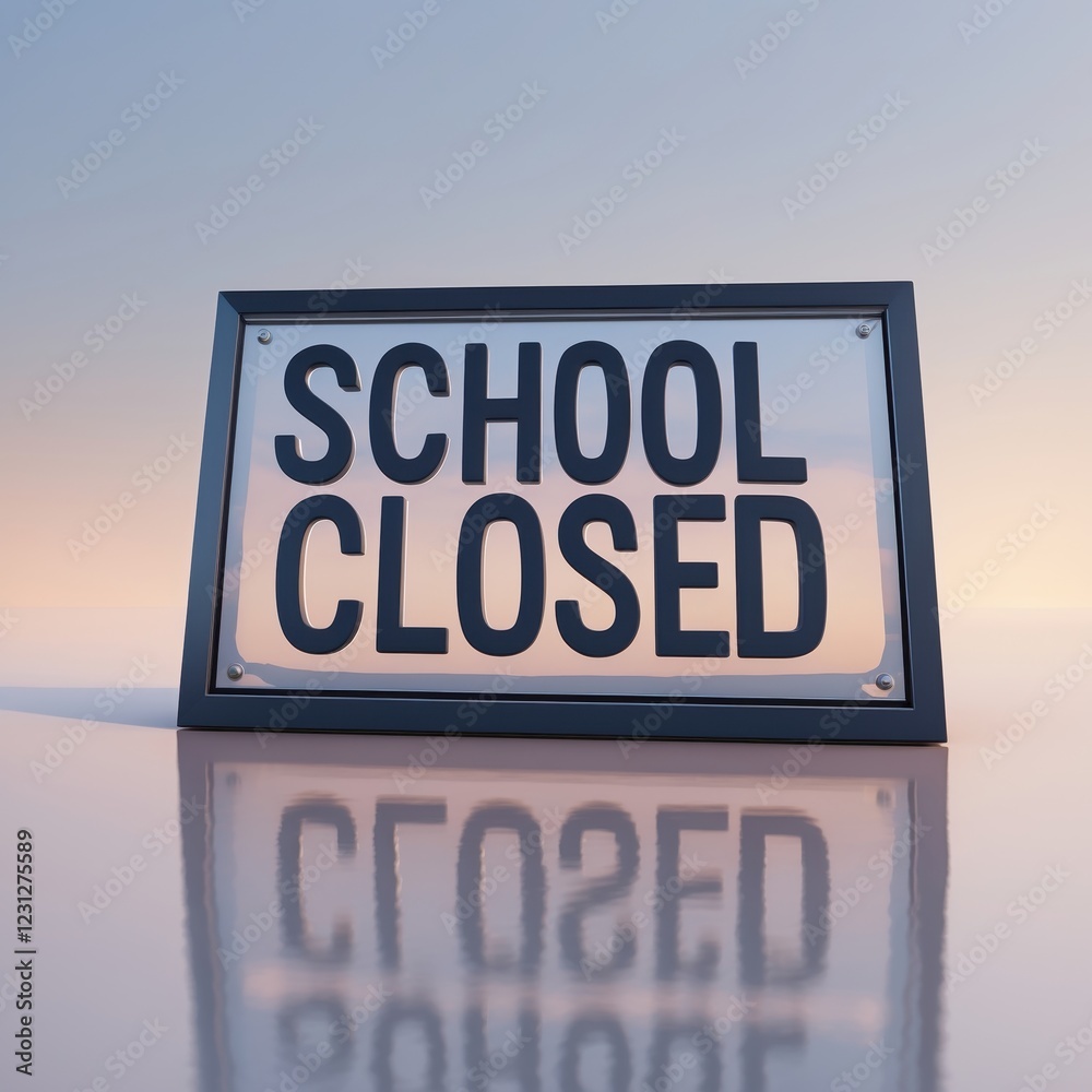Sign Indicating School Closure During Uncertain Weather Conditions Sign Indicating School Closure During Uncertain Weather Conditions