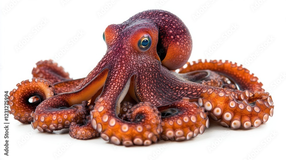 Vibrant Octopus with Colorful Texture and Unique Features Vibrant Octopus with Colorful Texture and Unique Features